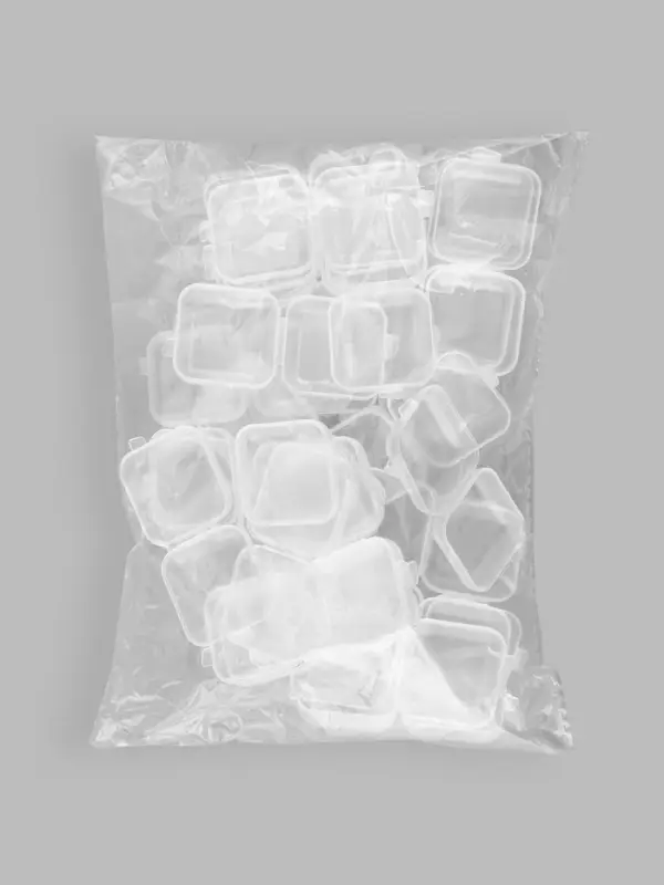 Коробочка для мелочей 3,5*3,5*1,8см (наб 30шт цена за наб) пластик прозрачн