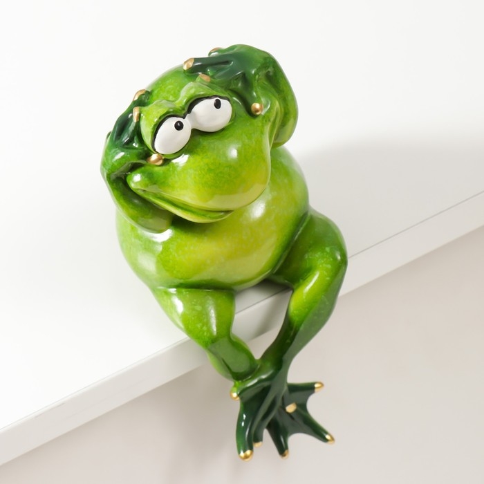 Сувенир полистоун лак  Сувенир полистоун лак "Лягуха - не вижу, не слышу, не скажу" 18,5х13х8 см МИКС