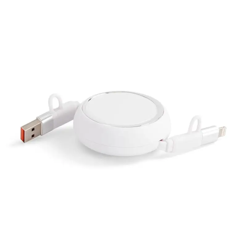 Складной кабель с переходниками pocketCoil, белый