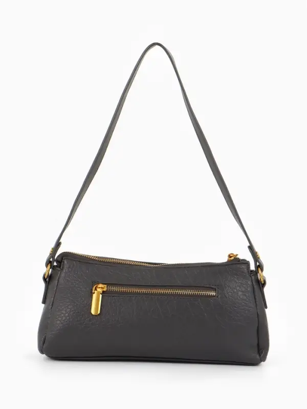 Сумка женская багет TEXTURA на молнии, 27&times;8&times;13 см, тёмно-серая