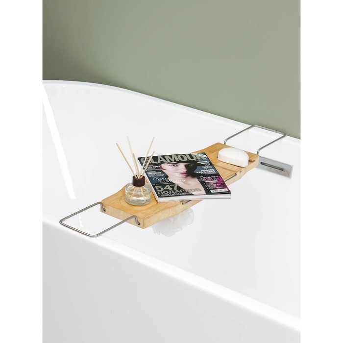 Полка для ванной SAVANNA SPA, 74-95×20,3×2,5 см, бамбук Полка для ванной SAVANNA SPA, 74-95×20,3×2,5 см, бамбук