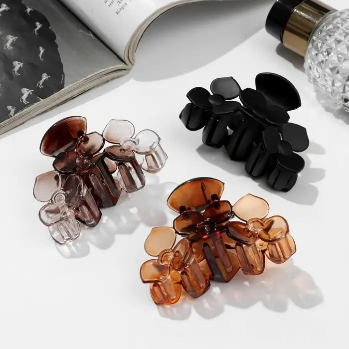 Краб для волос "Матовый" цветник, 6,5 см, микс