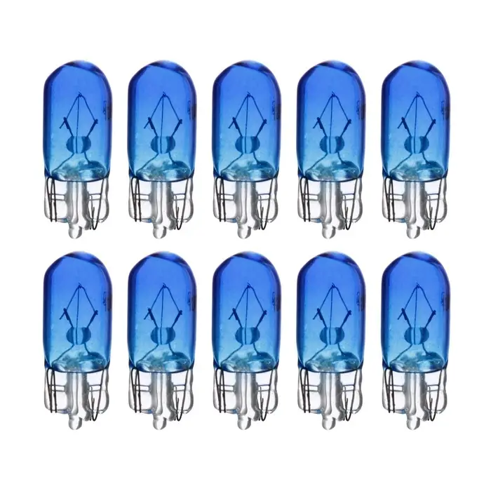 Галогенная лампа для авто Cartage BLUE, T10, W5W, 12 В, 5 Вт, набор 10 шт.