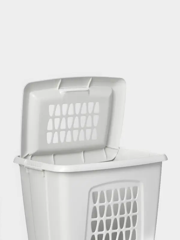 Корзина бельевая &laquo;Молетта&raquo;, 45 л, 43&times;32&times;48 см, с крышкой, светло-серая