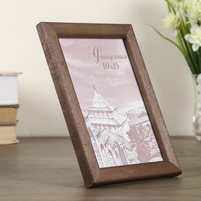 Фоторамка сосна с19 орех 10х15 см (пластиковый экран)