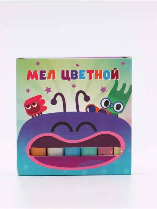 Мелки цветные для асфальта и школьной доски, 6 штук, 6 цветов, &laquo;Ум и Хрум&raquo;