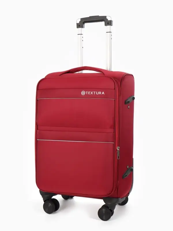 Чемодан на колёсах TEXTURA, кодовый замок, с увеличением, 36&times;25&times;58 см, 20", красный