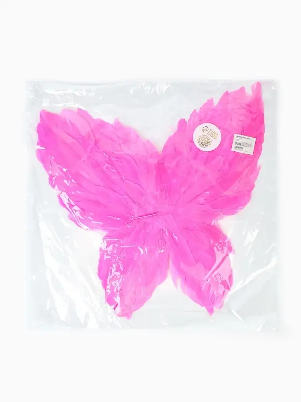 Крылья бабочки из пера, цвет розовый 45*45 Крылья бабочки из пера, цвет розовый 45*45