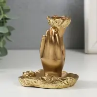Подставка для благовоний, конусов &laquo;Цветок в руке&raquo;, полистоун, 7&times;5.5&times;9 см