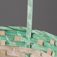 Корзина плетеная 19×9/34 см, зелёный, бамбук