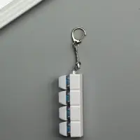 Брелок - антистресс для ключей на карабине &laquo;Клавиши кейкап&raquo;, белый, 7.6&times;2&times;2.7 см