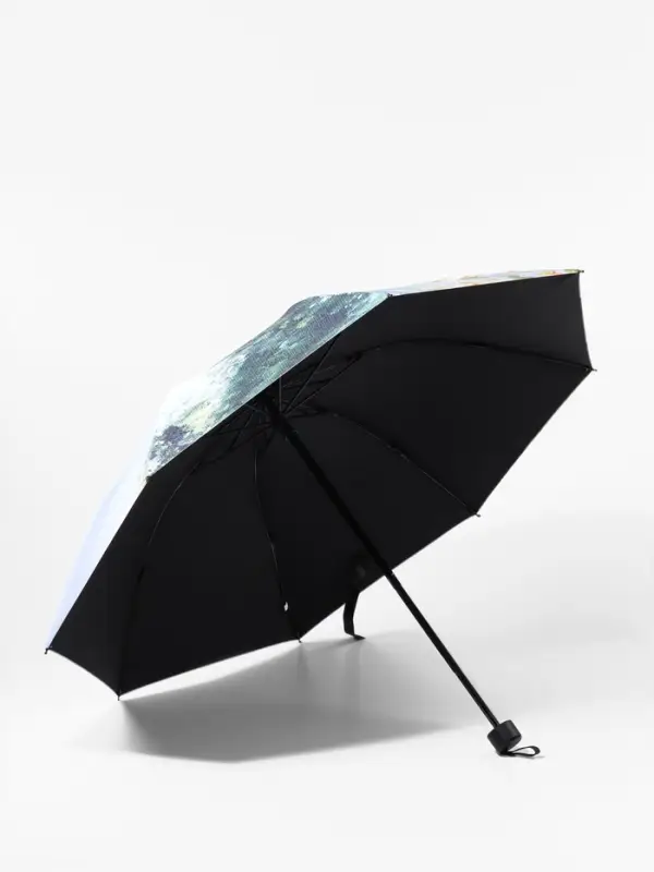 Зонт механический &laquo;Пейзаж&raquo;, эпонж, 4 сложения, 8 спиц, R=48/55 см, d=96 см, МИКС