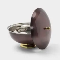 Блюдо глубокое с крышкой &laquo;Жемчуг&raquo;, 27&times;27&times;19 см, нержавеющая сталь, покрытие антик