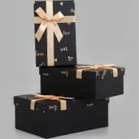 Набор подарочных коробок 3 в 1, с бантом, 23&times;16&times;9.5 см, 21&times;14&times;8 см, 19&times;12&times;6.5 см