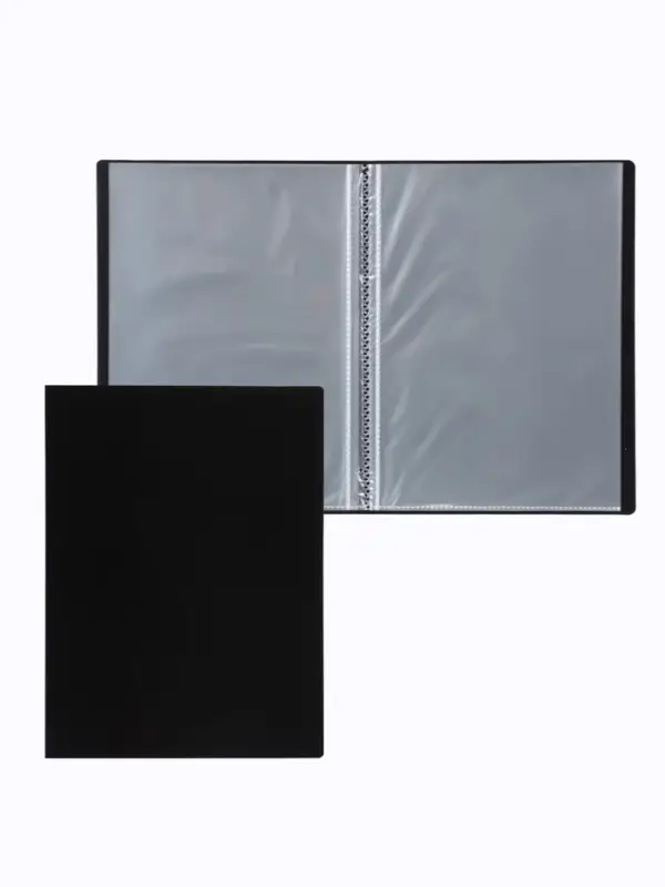 Папка с 20 вкладышами А5, 500 мкм, Calligrata, текстура &laquo;песок&raquo;, черная