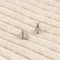 Бирка с кнопкой Hand made, 8&times;1.8 см, 10 шт., цвет серебряный, белый