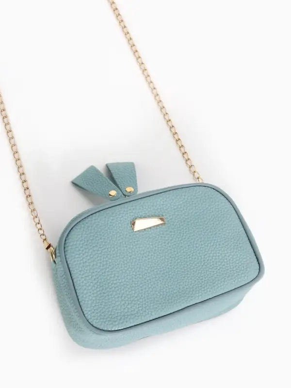 Сумка женская кросс-боди на молнии, 19&times;7&times;13 см, голубая