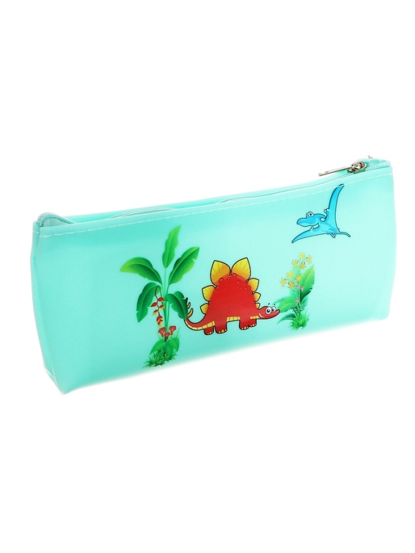 Пенал школьный на молнии  Зверушки Бирюзовый Пенал школьный на молнии  Зверушки Бирюзовый