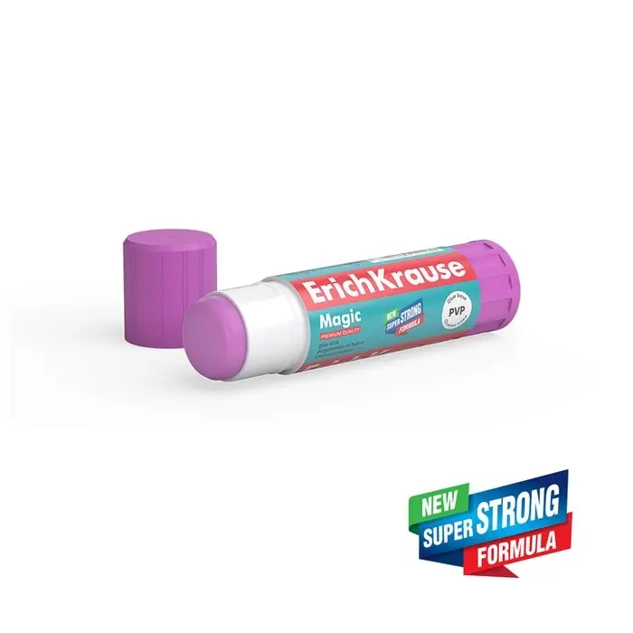 Клей-карандаш, ErichKrause Magic, PVP, с цветным индикатором, 15 г