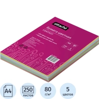 Бумага цветная Attache 'Fantasy' (А4,80г,5цв. интенсив по 50л.) пачка 250л