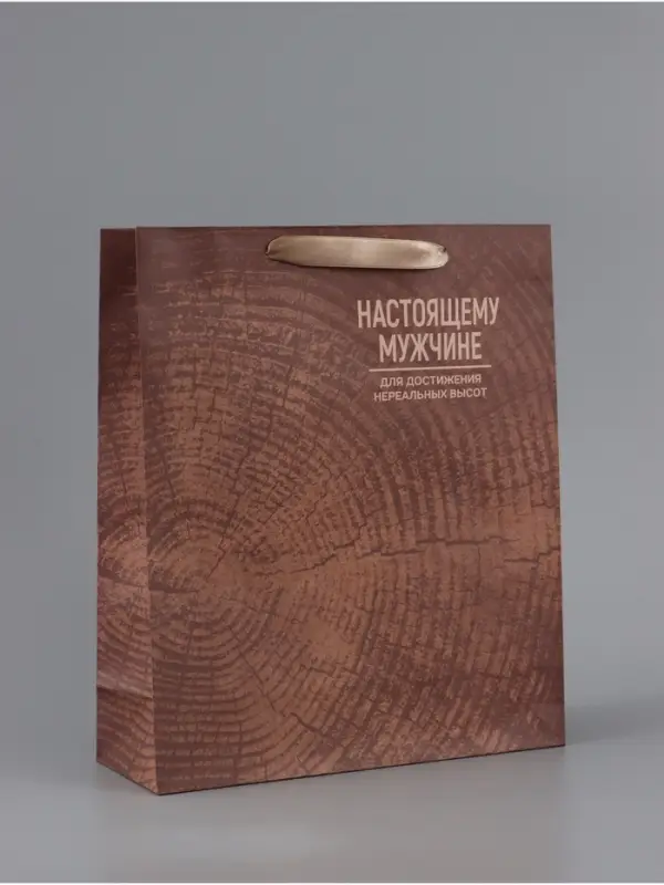 Пакет подарочный крафтовый, упаковка, &laquo;Нереальных высот&raquo;, M 25.5&times;30&times;9 см