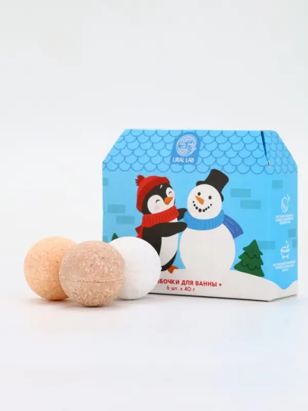 Бомбочки для ванны в домике «Пингвин», набор 6 шт х 40 г, URAL LAB Бомбочки для ванны в домике «Пингвин», набор 6 шт х 40 г, URAL LAB