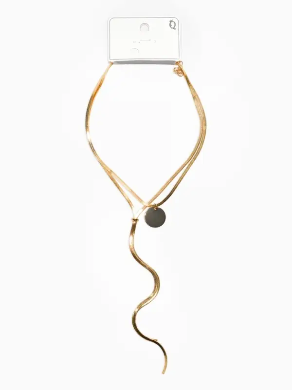 Кулон на затяжке 2 яруса медь "Медальон" 40/70см, круг, цвет золото