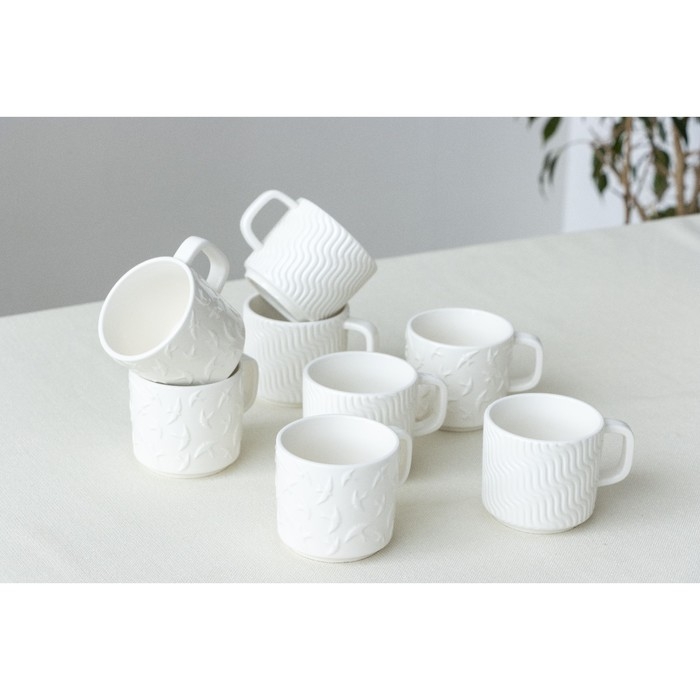 Кружка керамическая «Геометрия» белая, 260 мл, цвет белый Кружка керамическая «Геометрия» белая, 260 мл, цвет белый