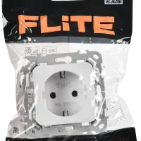 FLITE Розетка с заземлением без защитных шторок безвинтовое крепление 16А РС11-1-ФлБ белый IEK