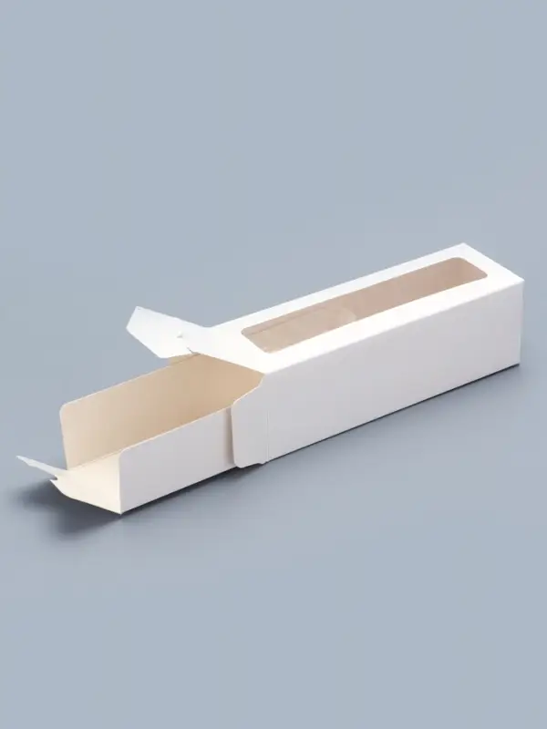 Коробка для макарун, с ложементом, белая 18 х 5,5 х 5,5 см