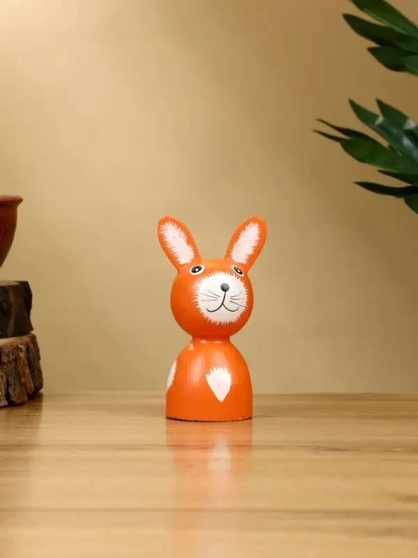 Набор сувенирный «Зайки», h=15 см, h=13 см, h=10 см, дерево, оранжевый