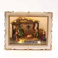 Фигура светодиодная &laquo;Рождество, рамка&raquo;, 25&times;20&times;10.5 см, музыкальная, USB, от батареек AAx3, свечение тёплое белое