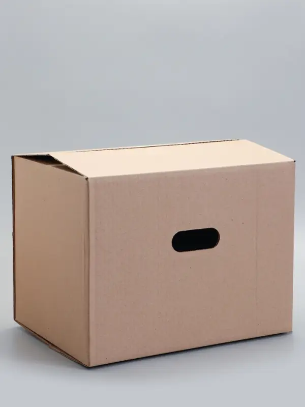 Коробка складная, бурая, для упаковки, хранения и переезда, с ручками, 40&times;30&times;30 см