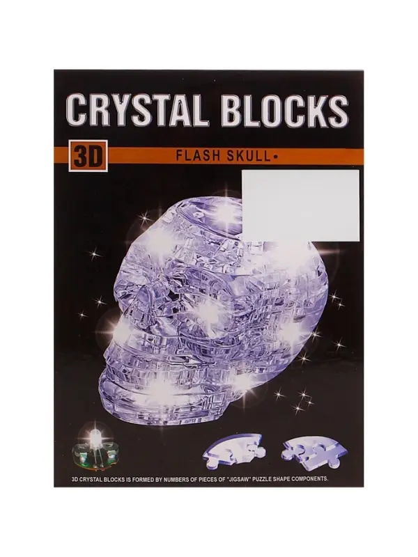 3D пазл кристаллический &laquo;Череп&raquo;, 49 деталей, световые эффекты, работает от батареек