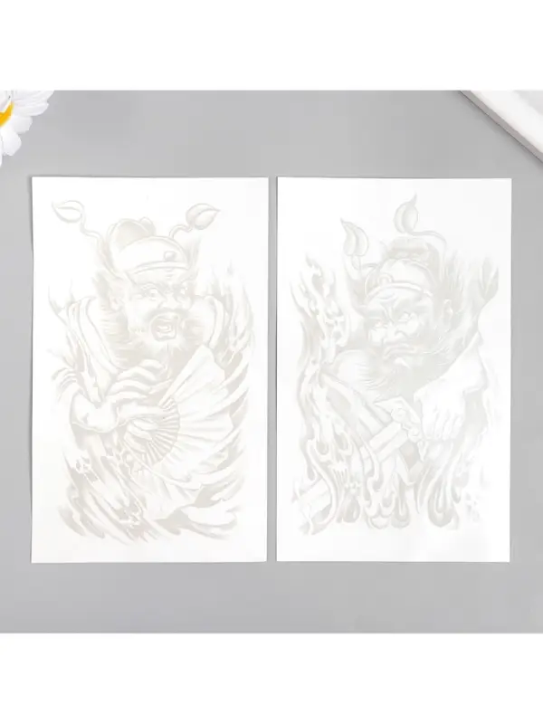 Переводная тату на тело «Китайский воин с веером», 18×11 см Переводная тату на тело «Китайский воин с веером», 18×11 см