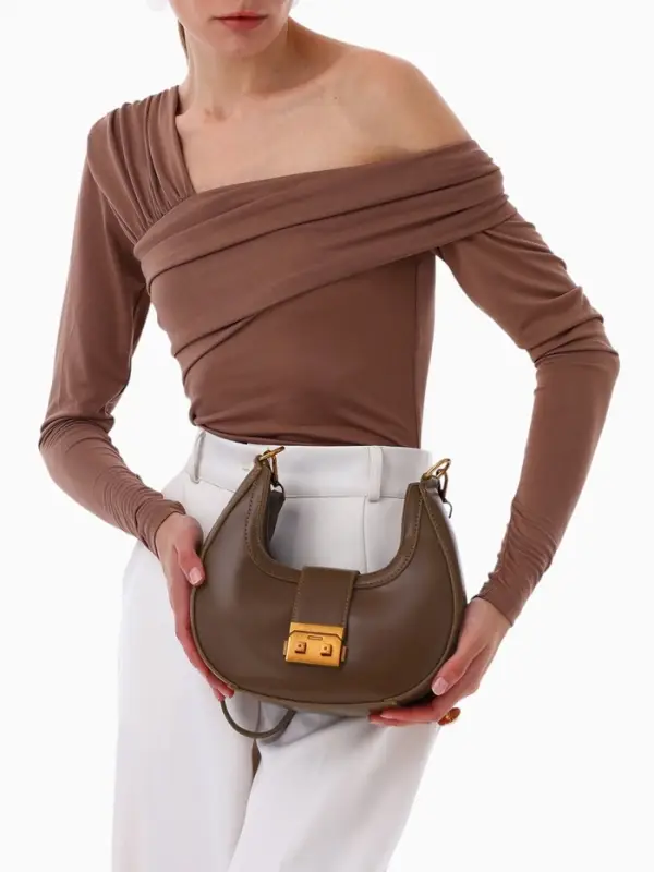 Сумка женская багет TEXTURA на молнии, 24&times;6.5&times;13 см, хаки