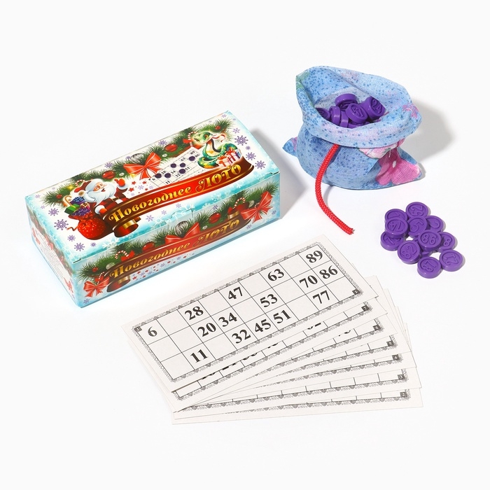 Русское лото, игра настольная, подарочное  Русское лото, игра настольная, подарочное "С Новым 2025 Годом", 24 карточки, 17.5 х 7.5 см