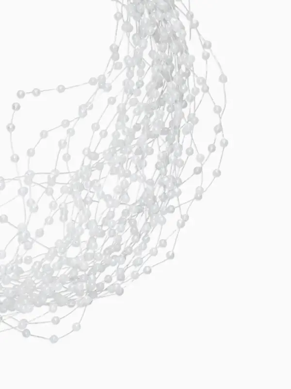 Чокер на леске многослойный &laquo;Жемчужная Богема&raquo;, бусина №3, L=43 см, белый