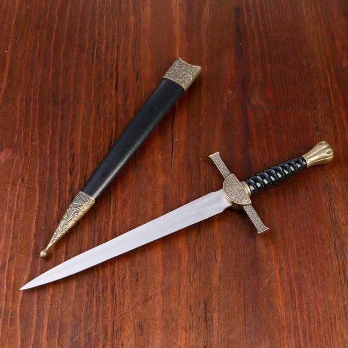 Сув. изд. кортик классический с витой рукоятью и ножнами 35 см металл,кожа Сув. изд. кортик классический с витой рукоятью и ножнами 35 см металл,кожа