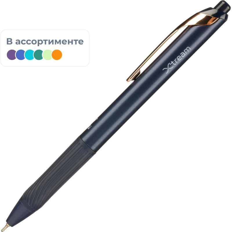 Ручка шариковая автомат. Deli EQ88-BL,син,игол.нак,0,7мм,пониж.вязк,2цв .сс