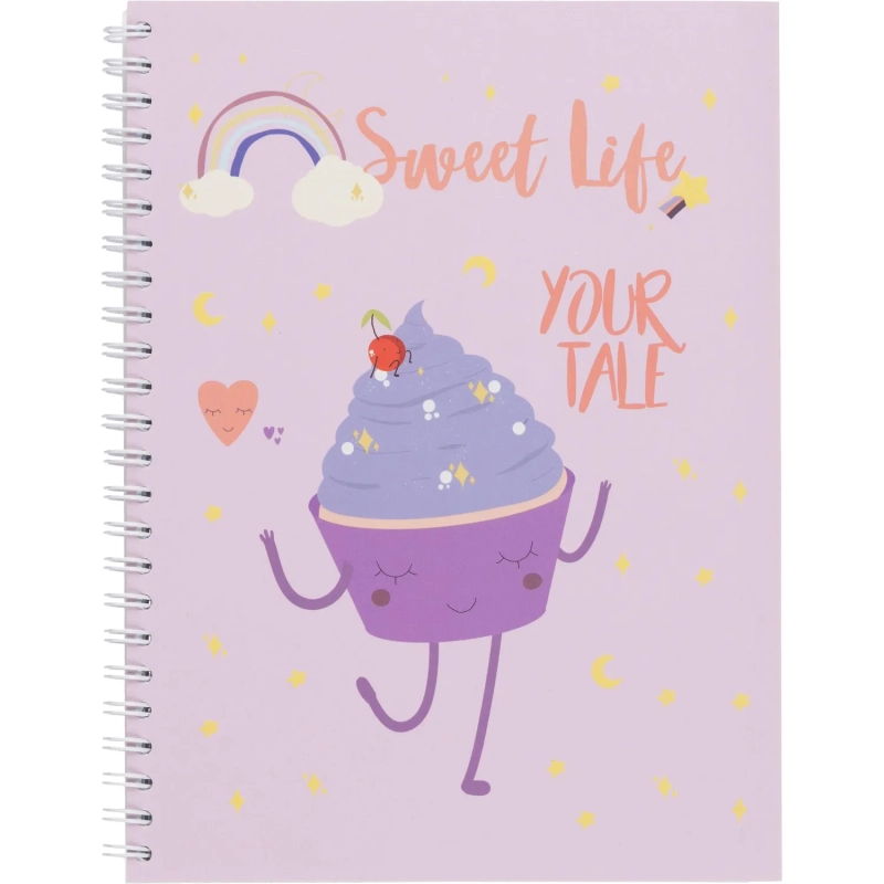 Бизнес-тетрадь А5,96л,кл,греб,мат.лам. Attache Selection Sweet Life Капкейк