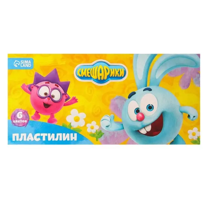Пластилин Смешарики, 6 цветов, 90 г Пластилин Смешарики, 6 цветов, 90 г