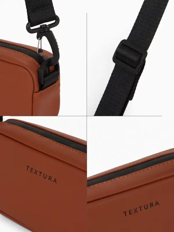 Сумка женская кросс-боди TEXTURA на молнии, 19&times;6&times;10.5 см, рыжая