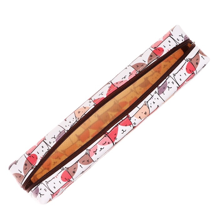 Пенал школьный на молнии Calligrata "Кошки"