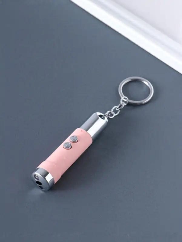 Фонарик-лазер брелок для ключей на кольце "Пастель" USB 4 режима МИКС 1,7х1,7х8 см