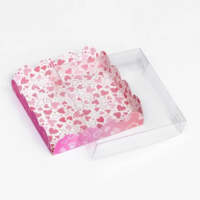 Коробка для печенья, «Сердца» 12×12×3 Коробка для печенья, «Сердца» 12×12×3