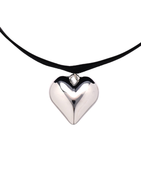 Чокер «Стиль» сердце, цвет серебро, 30 см