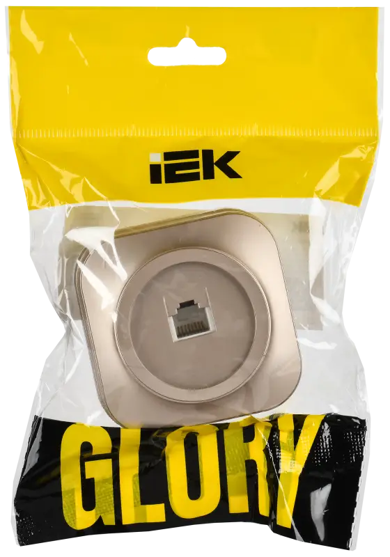 GLORY Розетка для открытой установки компьютерная RJ45 кат.5E РК10-ХШм шампань матовый IEK