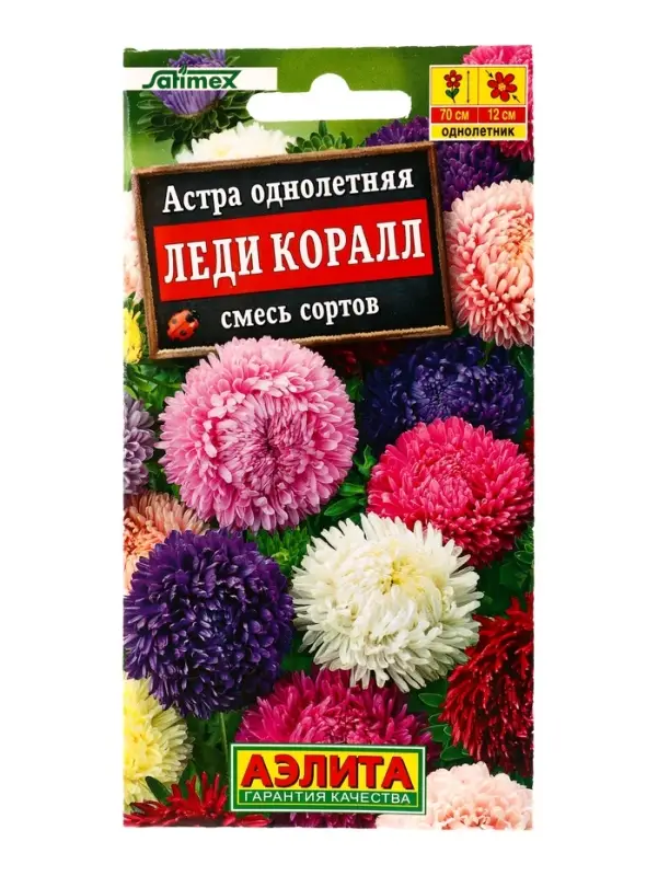 Семена цветов Астра Леди Коралл, смесь сортов , Ц/П,25 шт. Семена цветов Астра Леди Коралл, смесь сортов , Ц/П,25 шт.