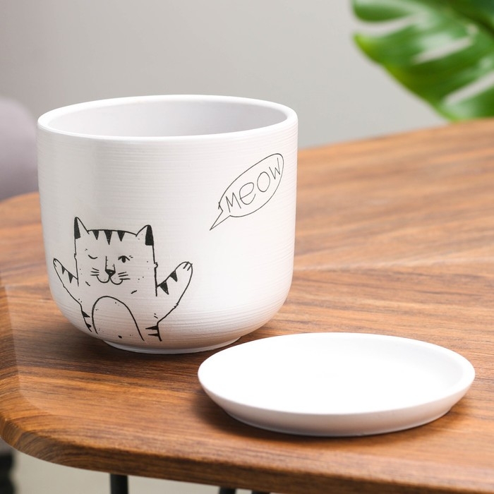 Горшок цветочный Горшок цветочный "Мяун" 0,8 л